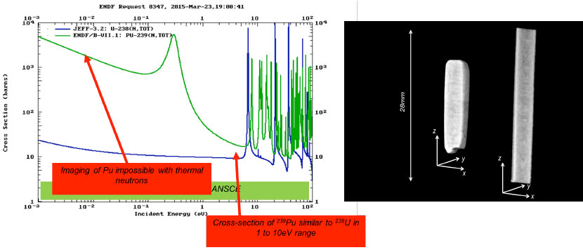 Tomographic reconstruction of Pu-Ga alloy samples opaque for thermal neutrons